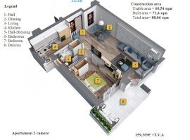  Comison 0%  Apartament 2 camere in Floreasca Residence