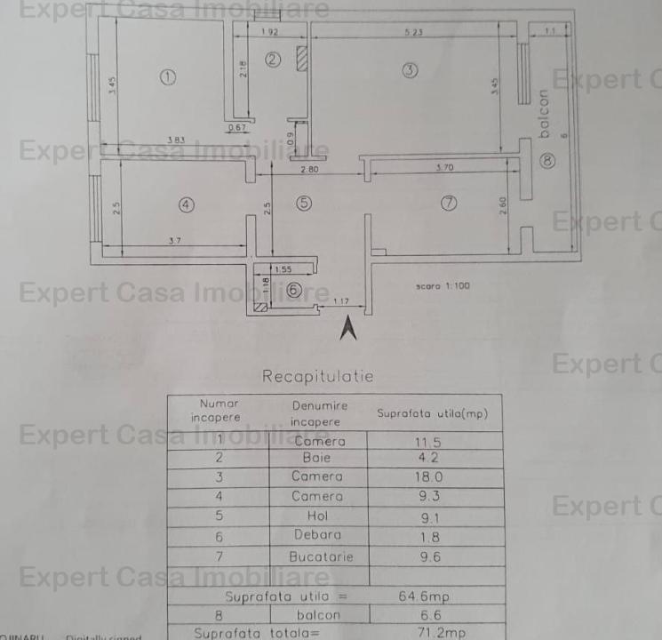 Apartament 3 Camere Decomandat