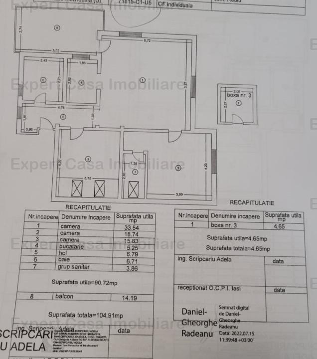 Vand apartament 3 camere bloc nou zona Rediu